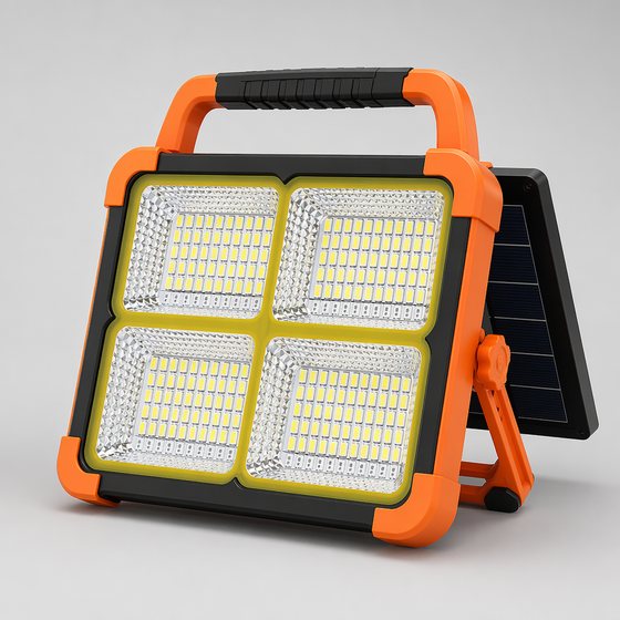 Illustrative 3D render of a Sunjoylight solar portable product